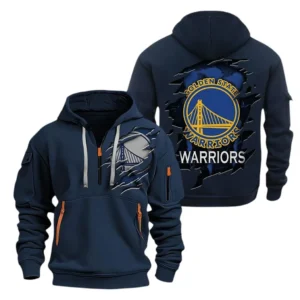 Golden State Warriors Hoodie Half  Zipper NBA56180125021 - Gift For Fan Golden State Warriors - Blue