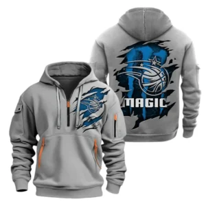 Orlando Magic Hoodie Half  Zipper NBA56180125025 - Gift For Fan Orlando Magic - Grey