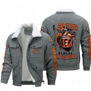 Cincinnati Bengals NFL Thickened Corduroy Jacket NFL38010625252, Gift For Fan Cincinnati Bengals - Gray