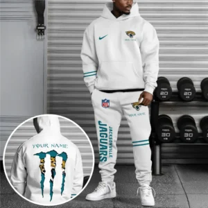 Jacksonville Jaguars NFL Hoodie Sweatpants Set NFL41010225569, Gift For Fan Jacksonville Jaguars - White