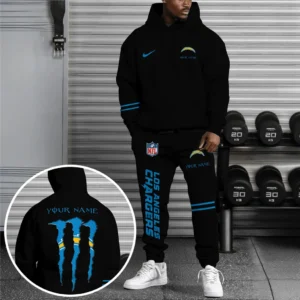 Los Angeles Chargers NFL Hoodie Sweatpants Set NFL41010225572, Gift For Fan Los Angeles Chargers - Black