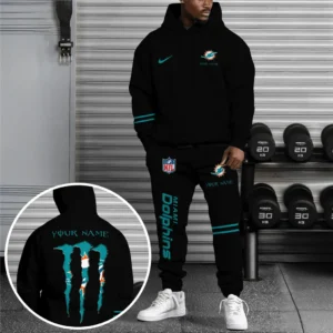 Miami Dolphins NFL Hoodie Sweatpants Set NFL41010225574, Gift For Fan Miami Dolphins - Black