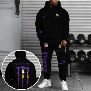 Minnesota Vikings NFL Hoodie Sweatpants Set NFL41010225575, Gift For Fan Minnesota Vikings - Black