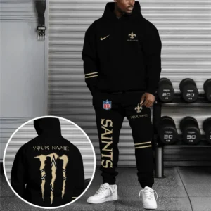 New Orleans Saints NFL Hoodie Sweatpants Set NFL41010225577, Gift For Fan New Orleans Saints - Black