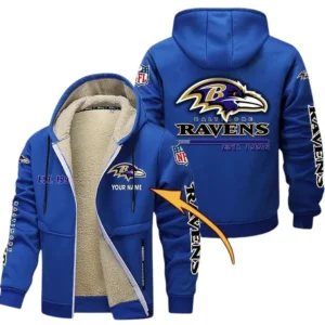Baltimore Ravens NFL Lamb Fleece Thick Coat NFL44010725335, Gift For Fan Baltimore Ravens - Blue