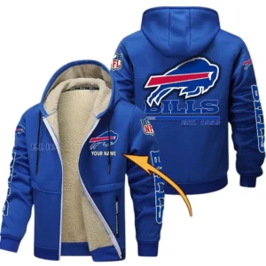 Buffalo Bills NFL Lamb Fleece Thick Coat NFL44010725336, Gift For Fan Buffalo Bills - Blue