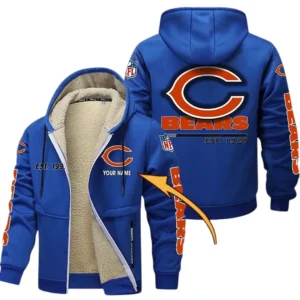 Chicago Bears NFL Lamb Fleece Thick Coat NFL44010725338, Gift For Fan Chicago Bears - Blue