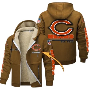 Chicago Bears NFL Lamb Fleece Thick Coat NFL44010725338, Gift For Fan Chicago Bears - Brown