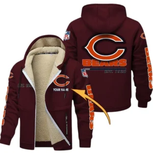 Chicago Bears NFL Lamb Fleece Thick Coat NFL44010725338, Gift For Fan Chicago Bears - Burgundy