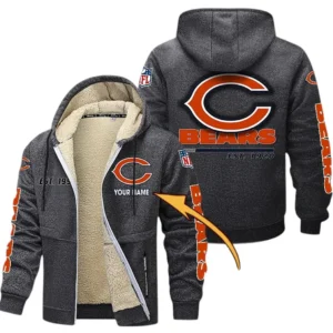 Chicago Bears NFL Lamb Fleece Thick Coat NFL44010725338, Gift For Fan Chicago Bears - Dark Gray