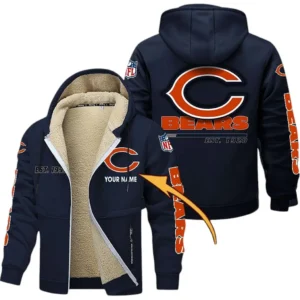 Chicago Bears NFL Lamb Fleece Thick Coat NFL44010725338, Gift For Fan Chicago Bears - Navy Blue