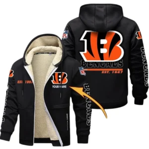 Cincinnati Bengals NFL Lamb Fleece Thick Coat NFL44010725339, Gift For Fan Cincinnati Bengals - Black