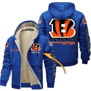 Cincinnati Bengals NFL Lamb Fleece Thick Coat NFL44010725339, Gift For Fan Cincinnati Bengals - Blue