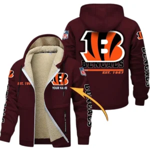 Cincinnati Bengals NFL Lamb Fleece Thick Coat NFL44010725339, Gift For Fan Cincinnati Bengals - Burgundy