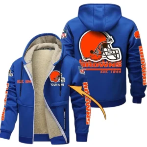 Cleveland Browns NFL Lamb Fleece Thick Coat NFL44010725340, Gift For Fan Cleveland Browns - Blue