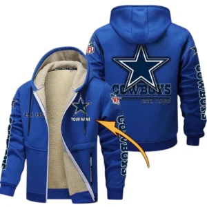 Dallas Cowboys NFL Lamb Fleece Thick Coat NFL44010725341, Gift For Fan Dallas Cowboys - Blue