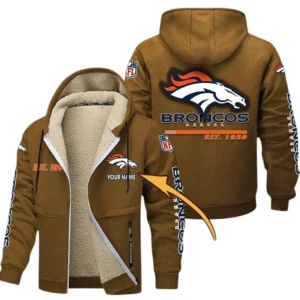 Denver Broncos NFL Lamb Fleece Thick Coat NFL44010725342, Gift For Fan Denver Broncos - Brown