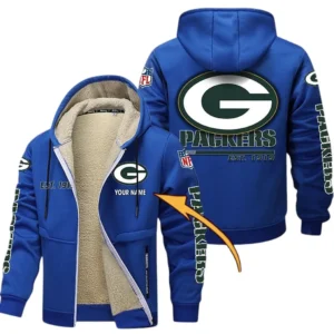 Green Bay Packers NFL Lamb Fleece Thick Coat NFL44010725344, Gift For Fan Green Bay Packers - Blue