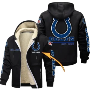Indianapolis Colts NFL Lamb Fleece Thick Coat NFL44010725346, Gift For Fan Indianapolis Colts - Black