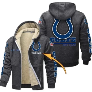 Indianapolis Colts NFL Lamb Fleece Thick Coat NFL44010725346, Gift For Fan Indianapolis Colts - Dark Gray