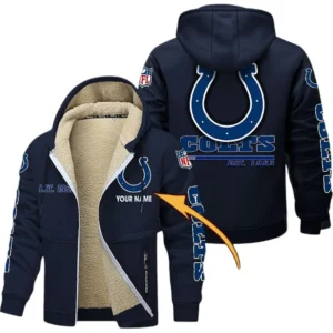 Indianapolis Colts NFL Lamb Fleece Thick Coat NFL44010725346, Gift For Fan Indianapolis Colts - Navy Blue