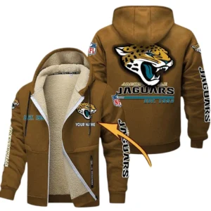 Jacksonville Jaguars NFL Lamb Fleece Thick Coat NFL44010725347, Gift For Fan Jacksonville Jaguars - Brown