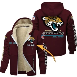 Jacksonville Jaguars NFL Lamb Fleece Thick Coat NFL44010725347, Gift For Fan Jacksonville Jaguars - Burgundy