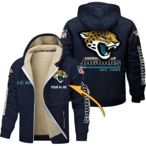 Jacksonville Jaguars NFL Lamb Fleece Thick Coat NFL44010725347, Gift For Fan Jacksonville Jaguars - Navy Blue