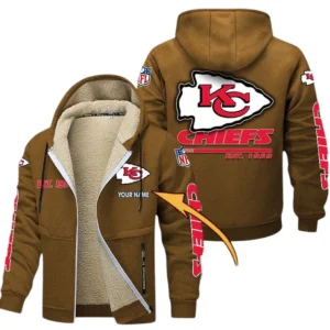 Kansas City Chiefs NFL Lamb Fleece Thick Coat NFL44010725348, Gift For Fan Kansas City Chiefs - Brown