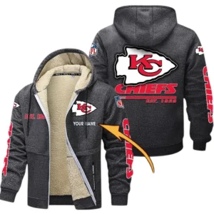 Kansas City Chiefs NFL Lamb Fleece Thick Coat NFL44010725348, Gift For Fan Kansas City Chiefs - Dark Gray