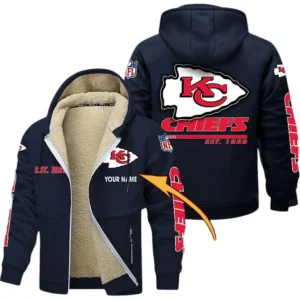 Kansas City Chiefs NFL Lamb Fleece Thick Coat NFL44010725348, Gift For Fan Kansas City Chiefs - Navy Blue