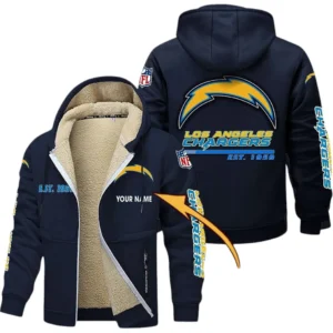 Los Angeles Chargers NFL Lamb Fleece Thick Coat NFL44010725349, Gift For Fan Los Angeles Chargers - Navy Blue