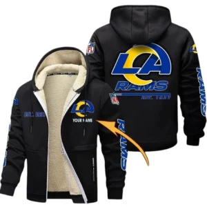 Los Angeles Rams NFL Lamb Fleece Thick Coat NFL44010725350, Gift For Fan Los Angeles Rams - Black