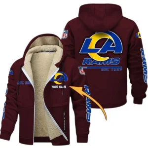 Los Angeles Rams NFL Lamb Fleece Thick Coat NFL44010725350, Gift For Fan Los Angeles Rams - Burgundy