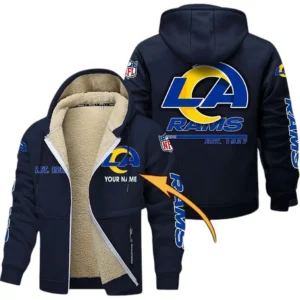 Los Angeles Rams NFL Lamb Fleece Thick Coat NFL44010725350, Gift For Fan Los Angeles Rams - Navy Blue