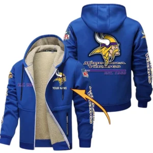 Minnesota Vikings NFL Lamb Fleece Thick Coat NFL44010725352, Gift For Fan Minnesota Vikings - Blue