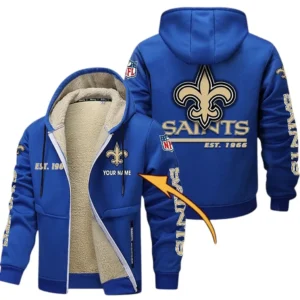 New Orleans Saints NFL Lamb Fleece Thick Coat NFL44010725354, Gift For Fan New Orleans Saints - Blue