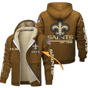 New Orleans Saints NFL Lamb Fleece Thick Coat NFL44010725354, Gift For Fan New Orleans Saints - Brown