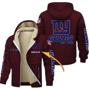 New York Giants NFL Lamb Fleece Thick Coat NFL44010725355, Gift For Fan New York Giants - Burgundy