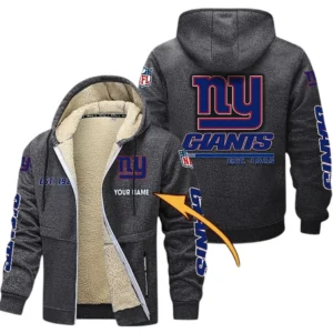 New York Giants NFL Lamb Fleece Thick Coat NFL44010725355, Gift For Fan New York Giants - Dark Gray