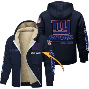 New York Giants NFL Lamb Fleece Thick Coat NFL44010725355, Gift For Fan New York Giants - Navy Blue