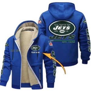 New York Jets NFL Lamb Fleece Thick Coat NFL44010725356, Gift For Fan New York Jets - Blue