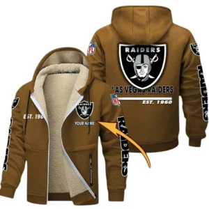 Las Vegas Raiders NFL Lamb Fleece Thick Coat NFL44010725357, Gift For Fan Las Vegas Raiders - Brown
