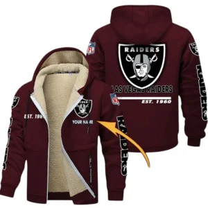 Las Vegas Raiders NFL Lamb Fleece Thick Coat NFL44010725357, Gift For Fan Las Vegas Raiders - Burgundy