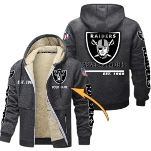 Las Vegas Raiders NFL Lamb Fleece Thick Coat NFL44010725357, Gift For Fan Las Vegas Raiders - Dark Gray