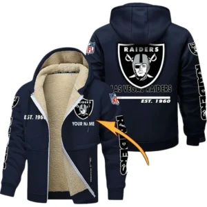Las Vegas Raiders NFL Lamb Fleece Thick Coat NFL44010725357, Gift For Fan Las Vegas Raiders - Navy Blue