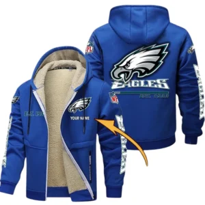 Philadelphia Eagles NFL Lamb Fleece Thick Coat NFL44010725358, Gift For Fan Philadelphia Eagles - Blue