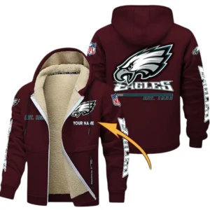 Philadelphia Eagles NFL Lamb Fleece Thick Coat NFL44010725358, Gift For Fan Philadelphia Eagles - Burgundy