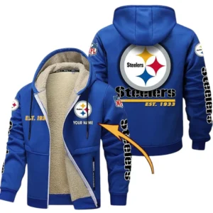 Pittsburgh Steelers NFL Lamb Fleece Thick Coat NFL44010725359, Gift For Fan Pittsburgh Steelers - Blue