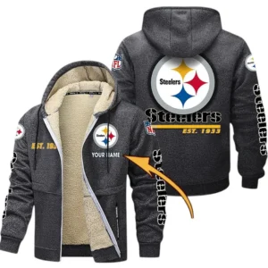 Pittsburgh Steelers NFL Lamb Fleece Thick Coat NFL44010725359, Gift For Fan Pittsburgh Steelers - Dark Gray